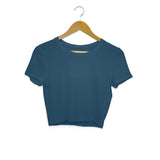 Navy Blue Plain Crop Top - Voguevally - Proudly Indian
