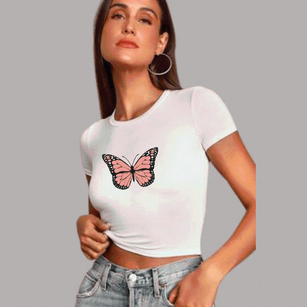 Butterfly Printed crop top - Voguevally - Proudly Indian