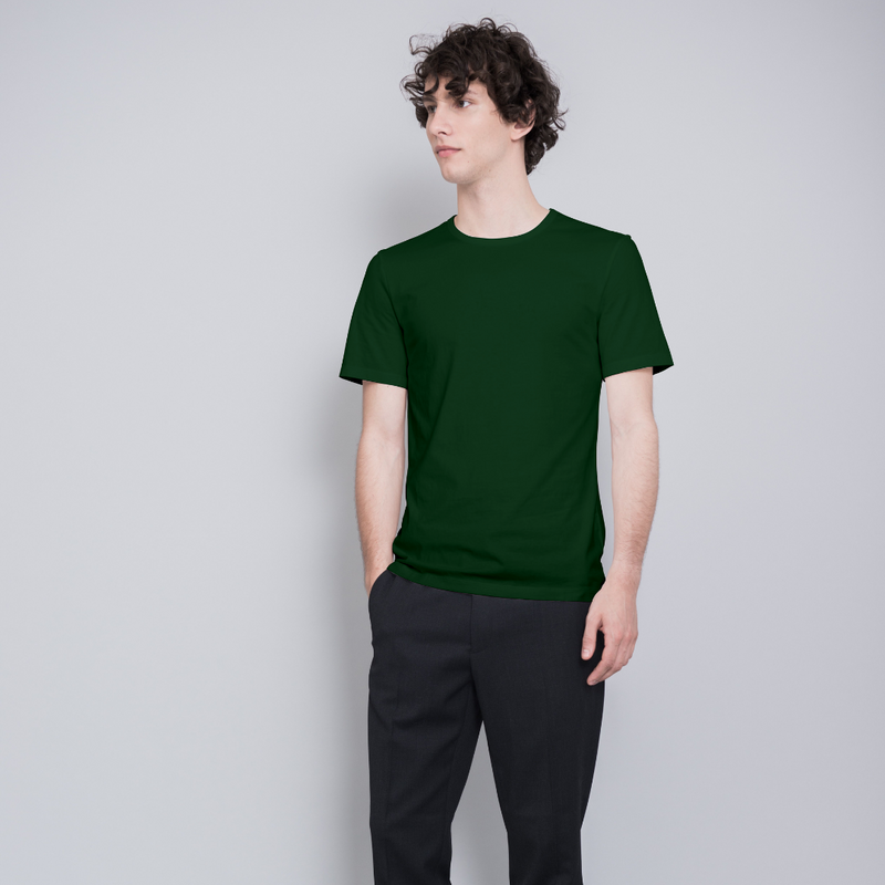 Olive green solid t-shirt - Voguevally - Proudly Indian