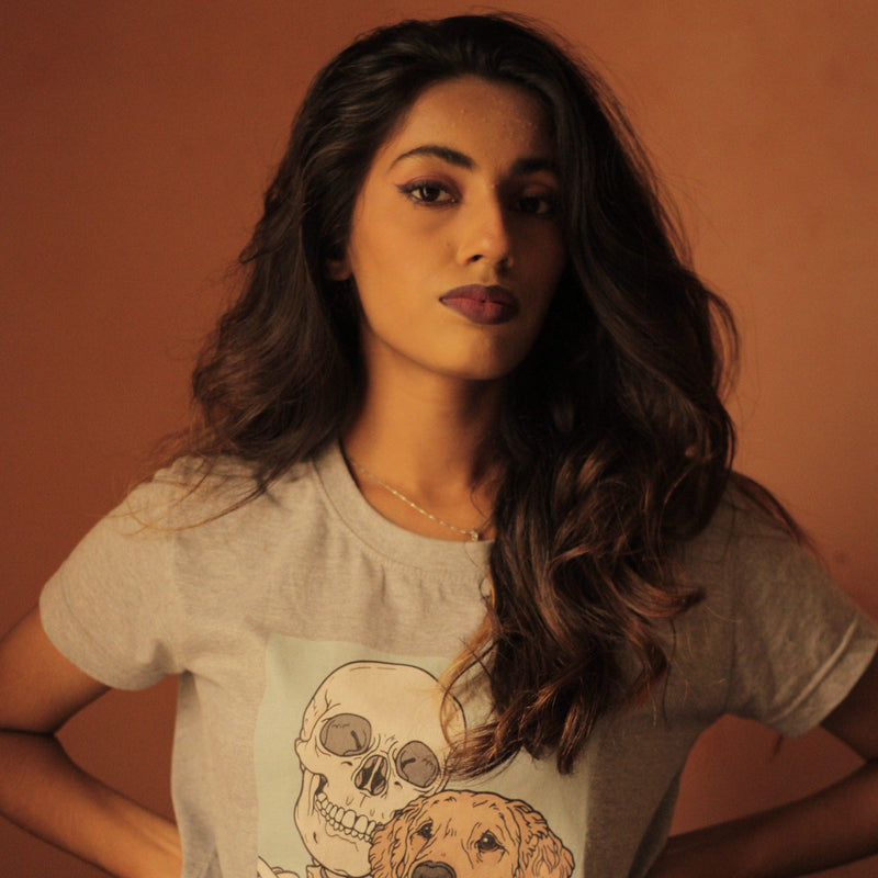 Skull and dog crop top