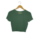 Olive Green Plain Crop Top - Voguevally - Proudly Indian